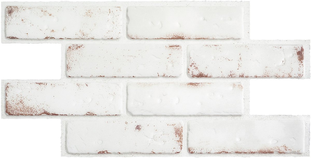 Smart Tiles Zelfklevende keuken achterwand voor keuken en badkamer Brik witte baksteen 2 54,05cm x 27,58cm