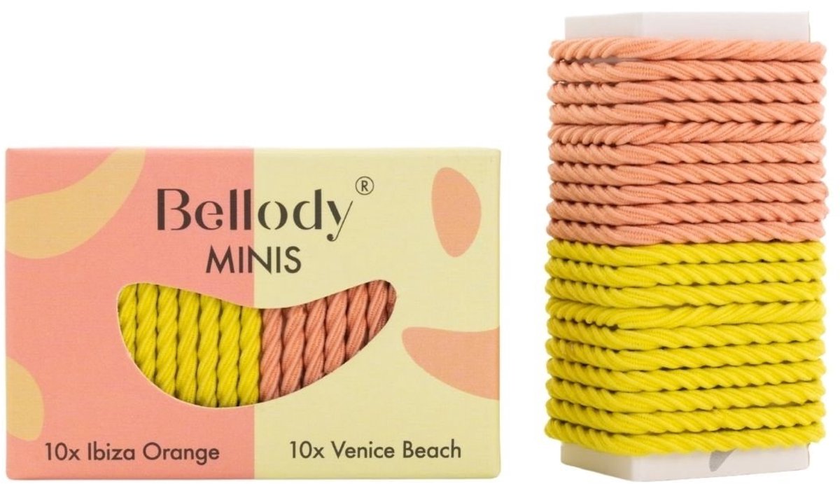 Bellody - Haargummie Mini Elastiek - Geel en Oranje