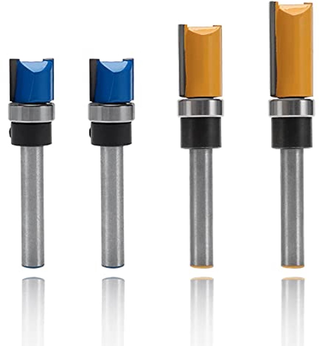 Router Bit Set - Houtbewerking - 4 Stuks met Verzonken Trim Patroon