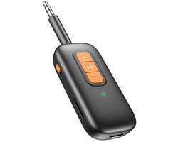 2-in-1 Bluetooth 5.4 Audio Adapter - 3.5mm AUX Zender en Ontvanger - 10 uur - RX en TX - voor Auto en TV - zwart