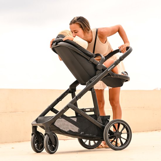 Deryan Evy V2 Duo Kinderwagen - Uitbreidbaar - Extra zitje - Zwart