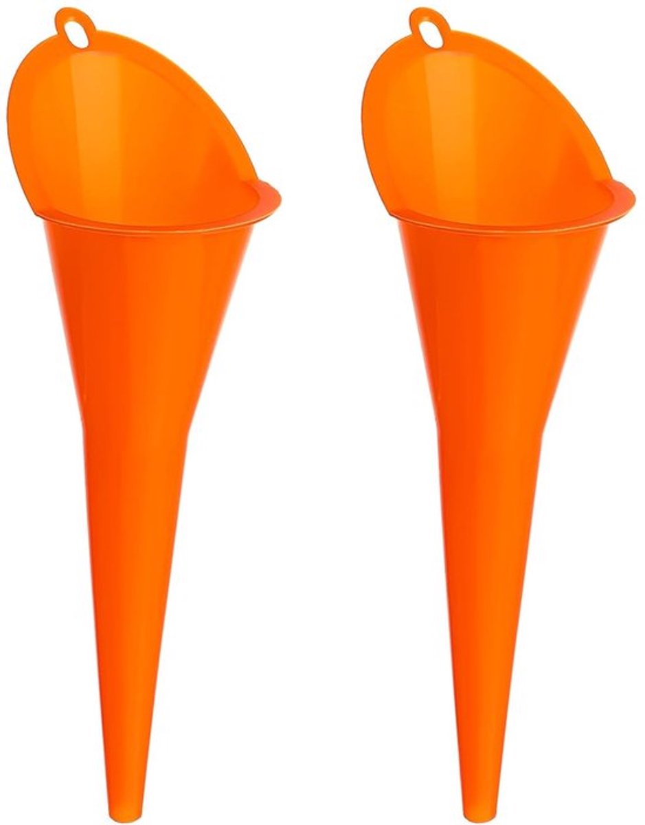 Trechter-2-pack-oranje-koker-multipurpose-spill-geschikt voor het vullen van auto olie / smeerolie / motorolie / water / diesel / kerosene en andere vloeistoffen