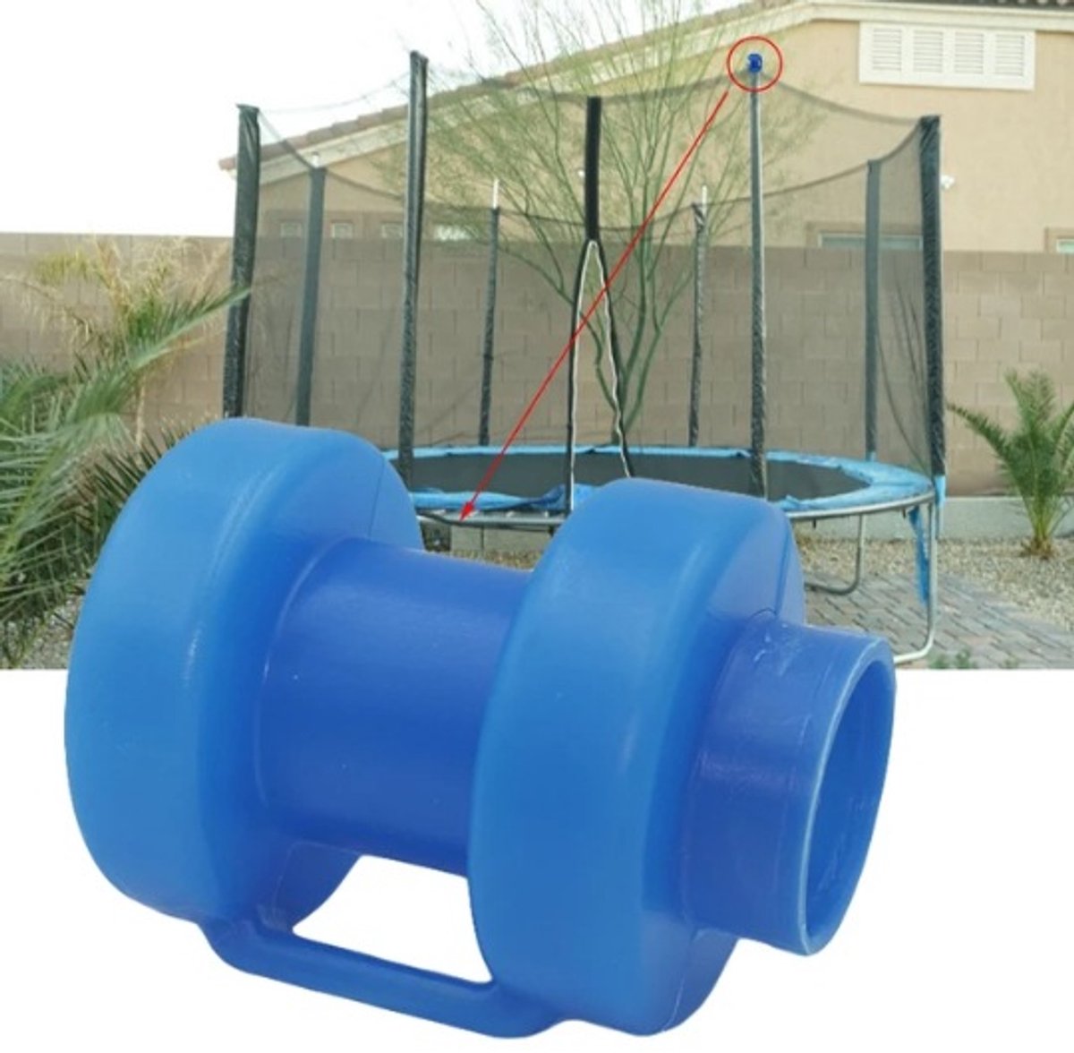 Set van 8 kleine- slijtvaste beschermkapjes voor trampolinepalen - vervangingsonderdelen voor de bescherming van het veiligheidsnet van de trampoline - 8 x 2-5 x 2-5 cm
