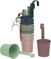 UNUS® Ensemble de pot de fleurs suspendu de 10 avec tige amovible 10 cm multicolore pastel