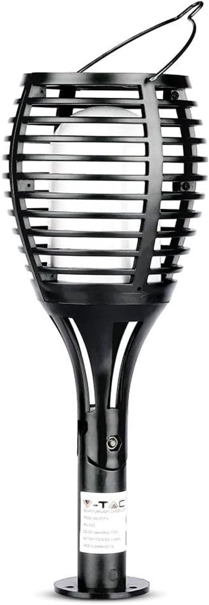 Zonnelamp Fakkel - Bewegende Vlam - Tuinverlichting - Schemersensor - 28x13x26 cm - Wit