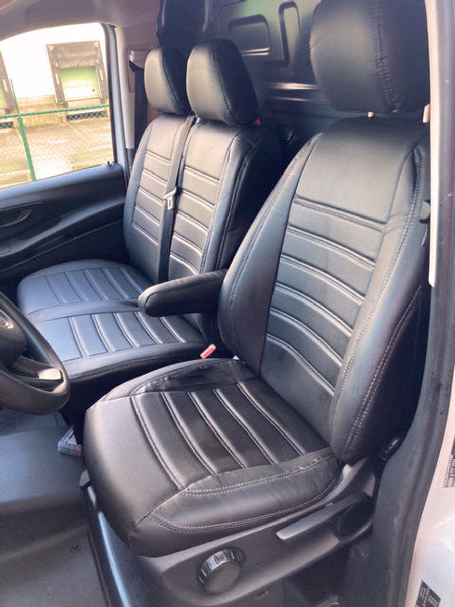 Pasvorm stoelhoezen Mercedes Vito 447/ eVito) 2014-heden (geschikt voor stoel en duobank ik versie met standaard
