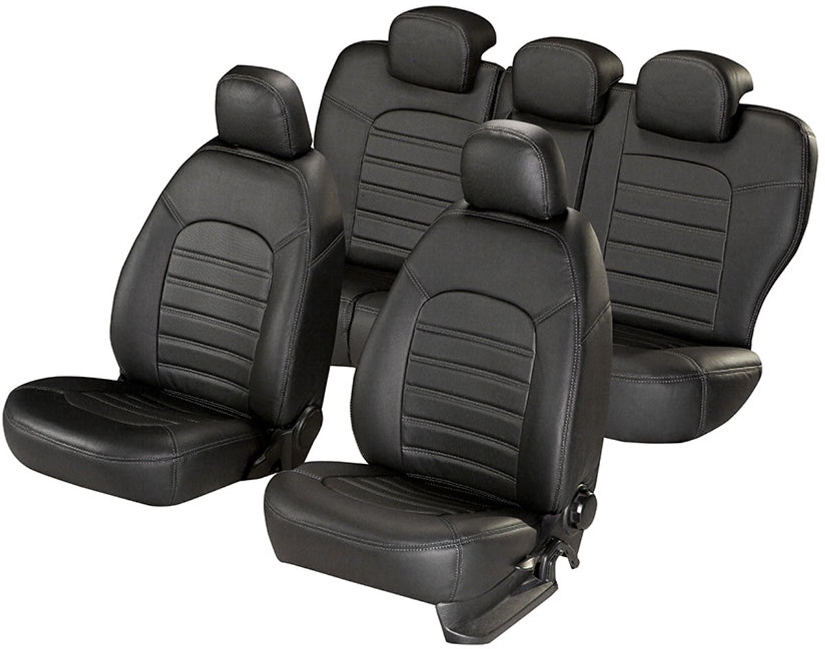 Pasvorm stoelhoezen Volkswagen Golf V 2003-2009 - Kunstleer zwart