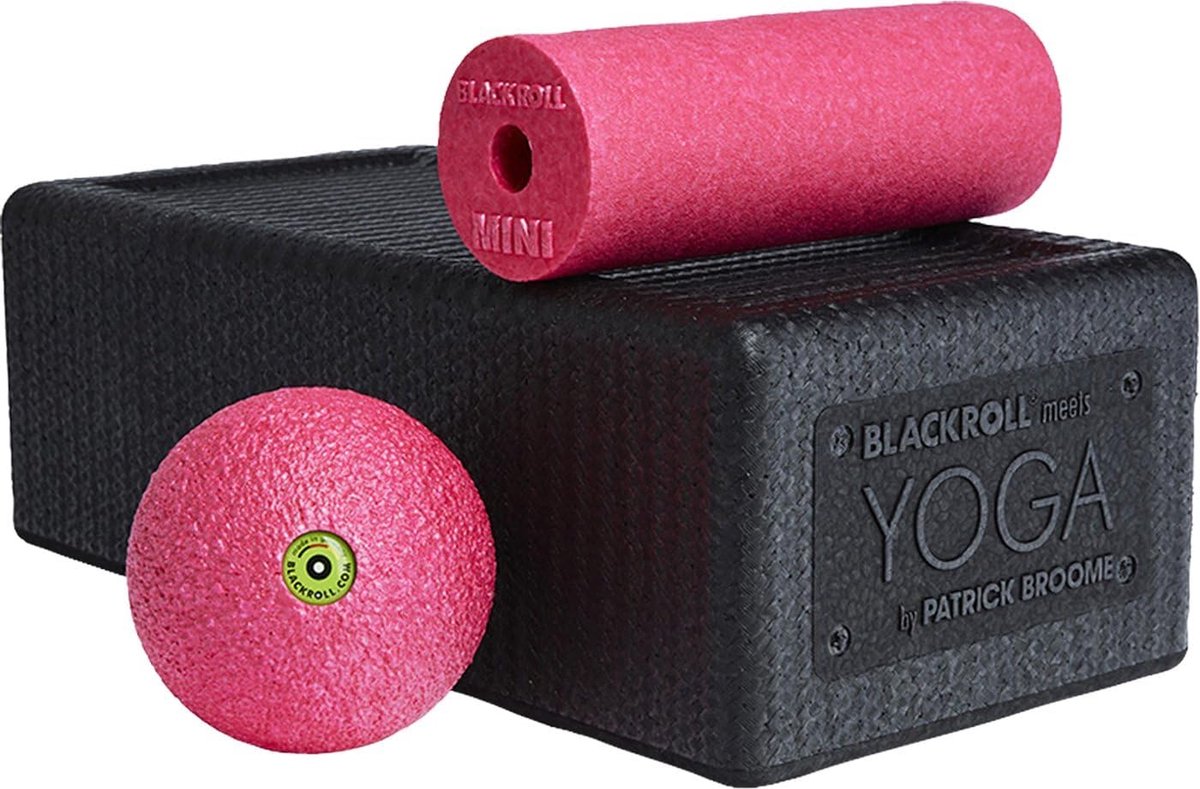 Yoga Set - Fascia Training - Spierontspanning - Veelzijdige Set - 30x15x10cm - Zwart Roze