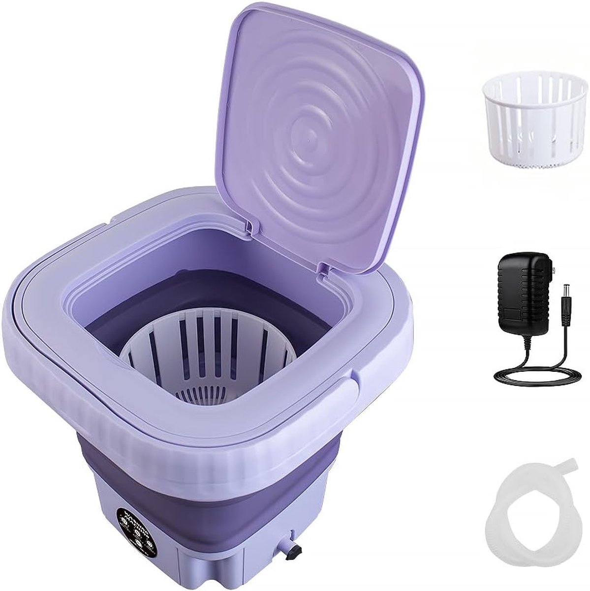 Draagbare Wasmachine - Opvouwbare Mini-Was - Kleine Wasjes - 2-in-1 Centrifuge - 12 Liter - Lila