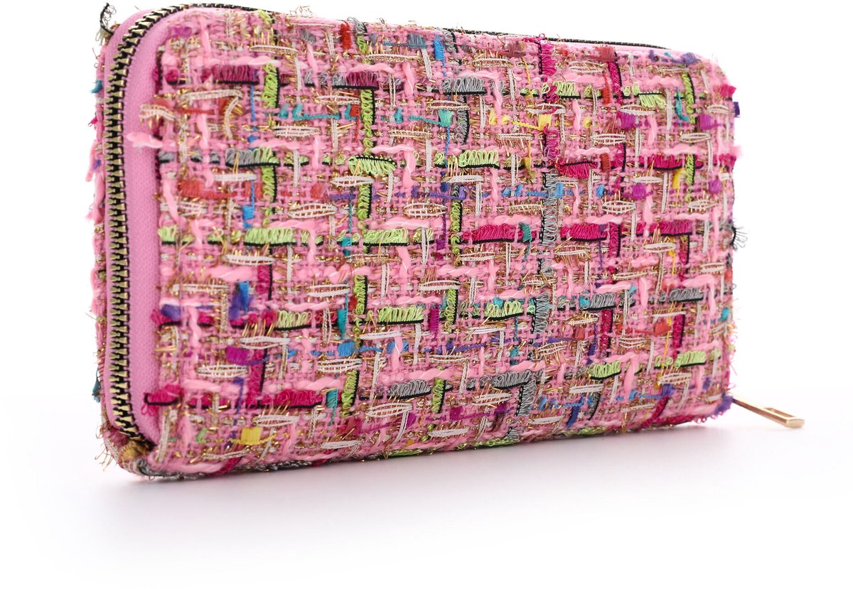 SF - Portemonnee klassiek zomer - Roze gemengd - 20 x 10 x 3 cm