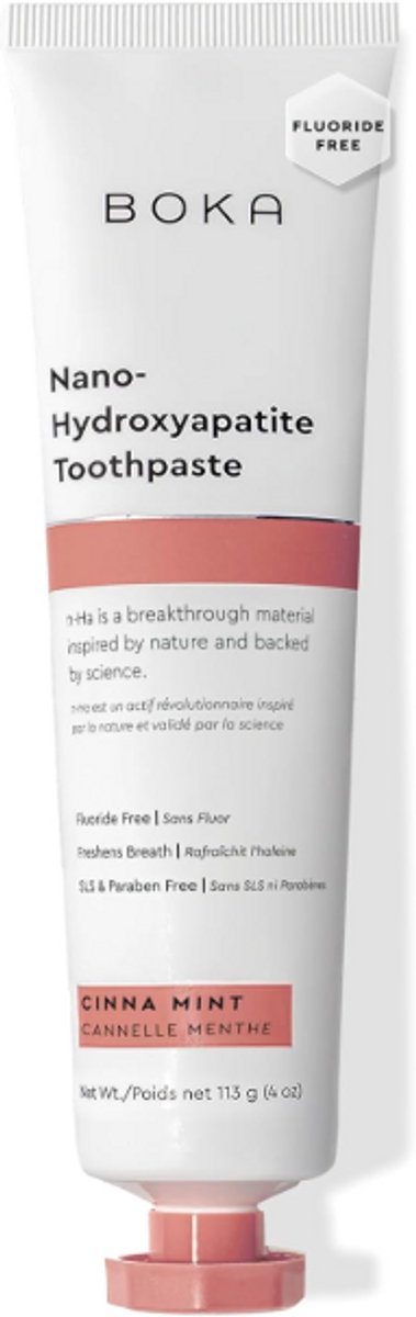 Boka Nano Hydroxyapatite Tandpasta 119g– Fluoridevrij – Voor Gevoelige Tanden – Cinnamon Mint Smaak – Enamel Repair & Whitening