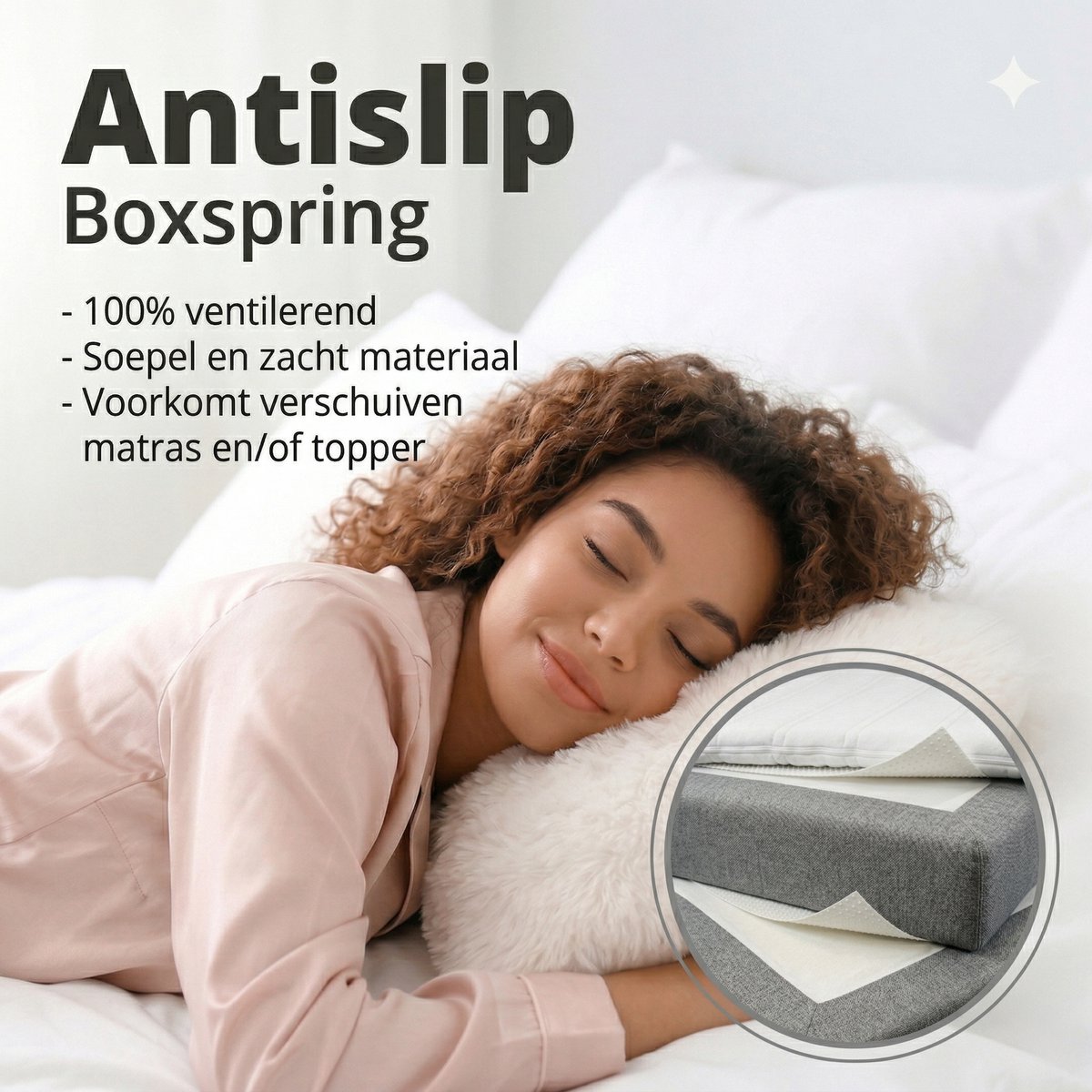 Zavelo Boxspring Anti-slipmat met Noppen-140 x 170 cm
