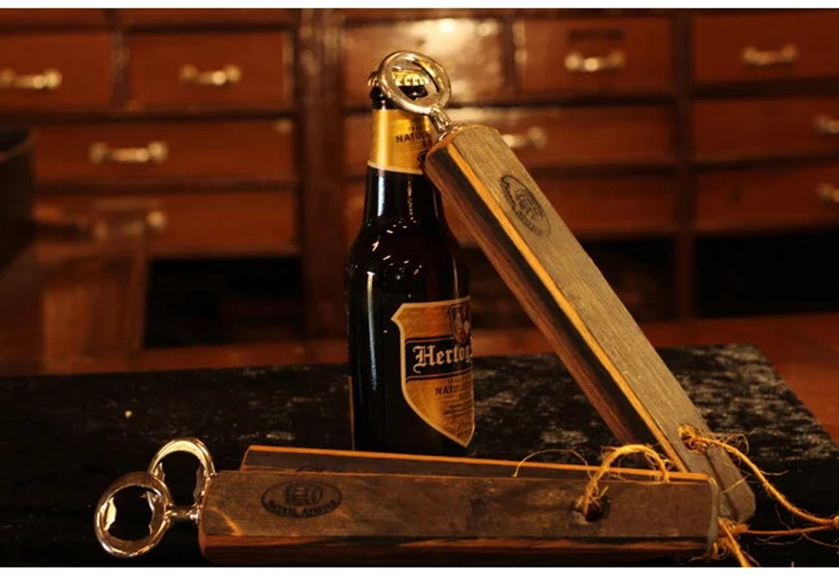 Mancave / BA Limited Edition Barrel Flesopener "Flat" / Bieropener / Vaderdag / Whisky Gift / Handgemaakt