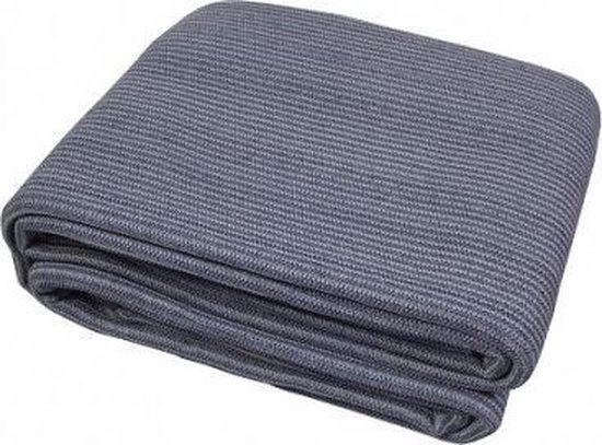 Gevouwen tenttapijt in grijs/blauw.