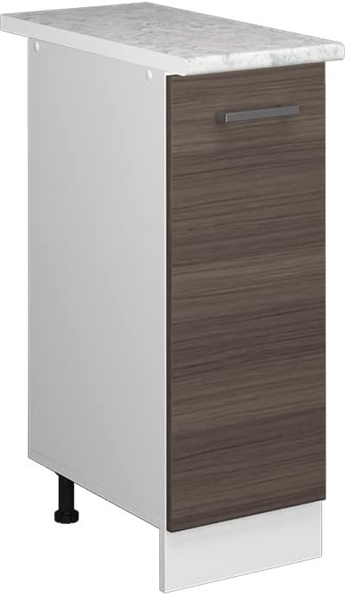 Apothekerskast - Keukenmodule - Keukenopslag - Verstelbare poten - 30 x 81.6 cm - Edelgrijs