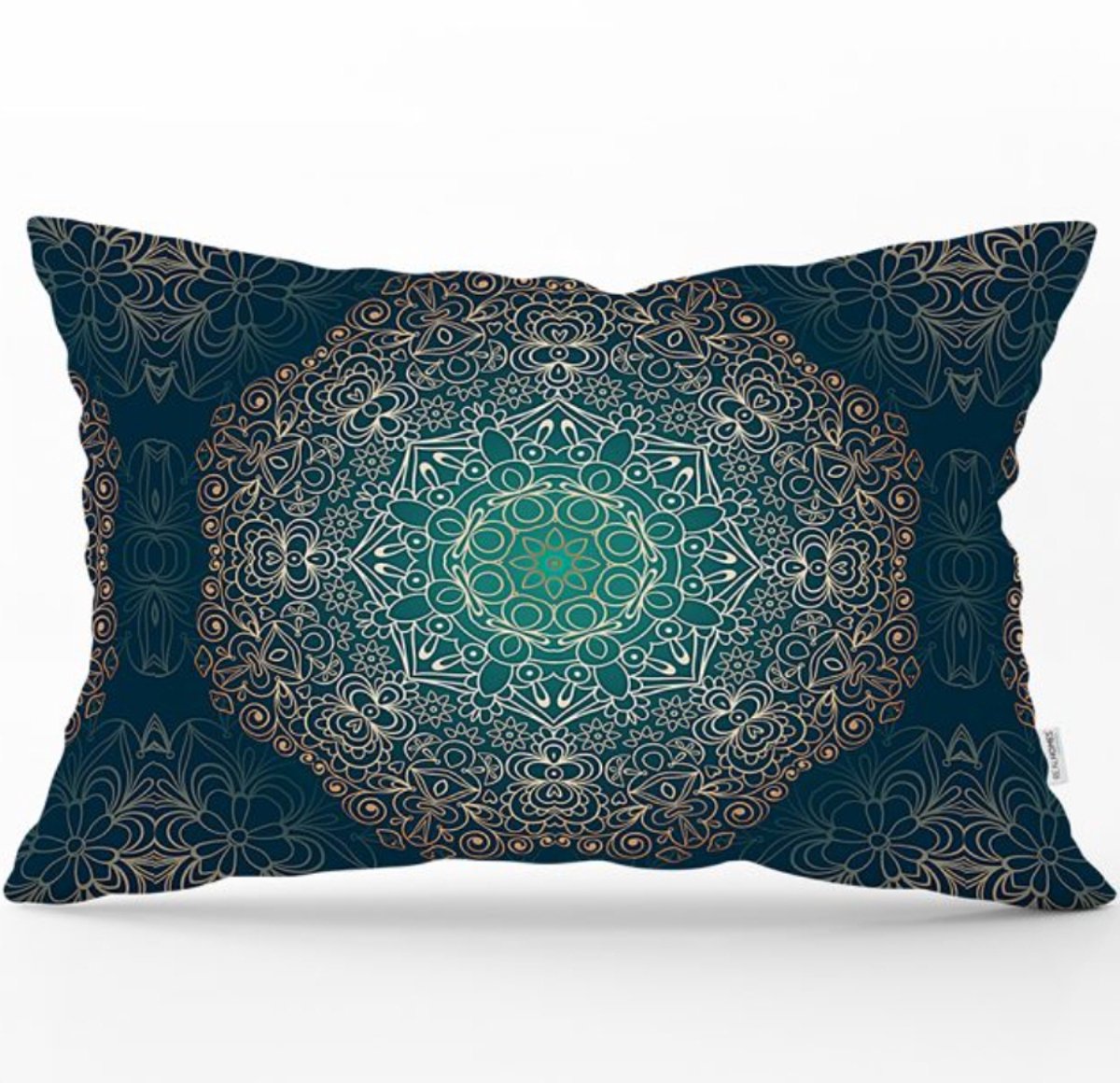 De Groen Home HARMONIE - Sierkussen Velvet Bedrukt 40x60 - Gold Mandala - Inclusief binnenkussen