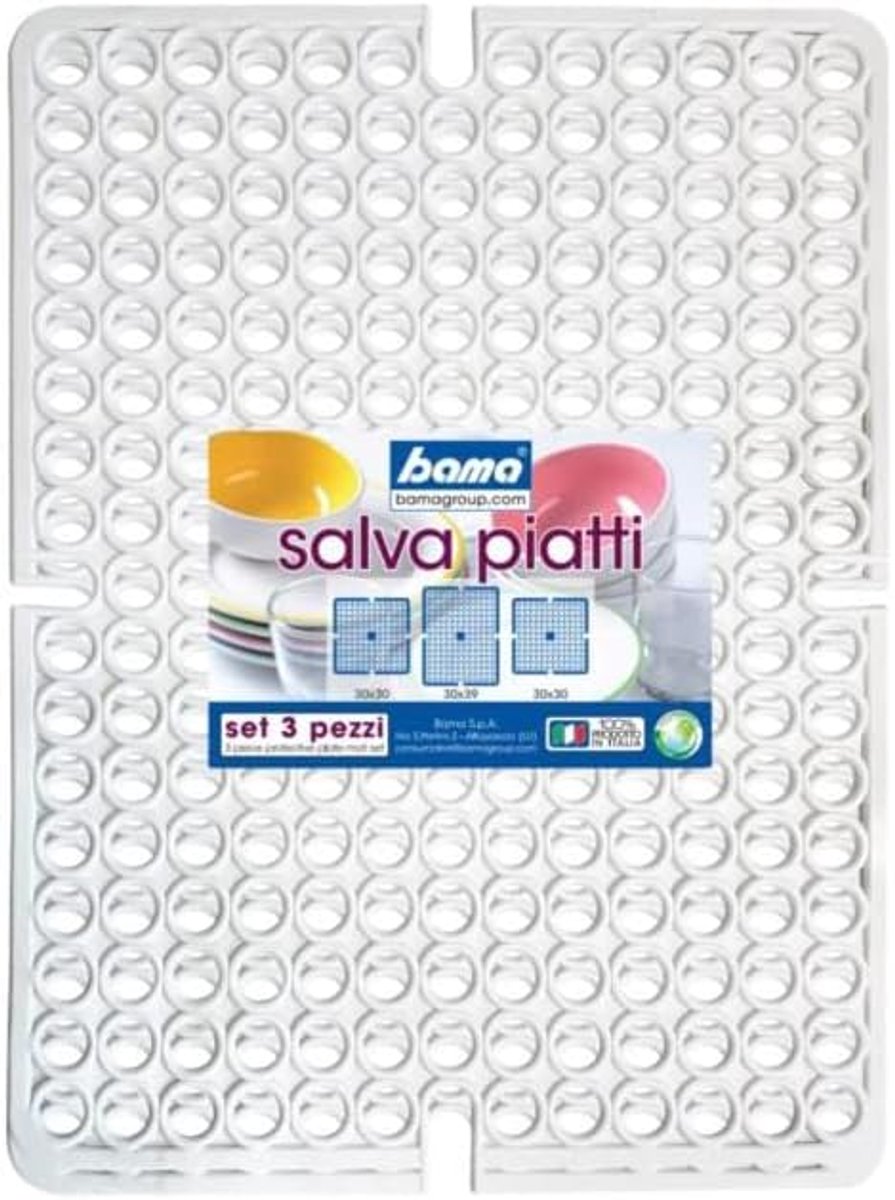 Wastafeltapijt set - Keukenmatten - Vochtige ruimtes - Antislip onderkant - 3 stuks - Wit