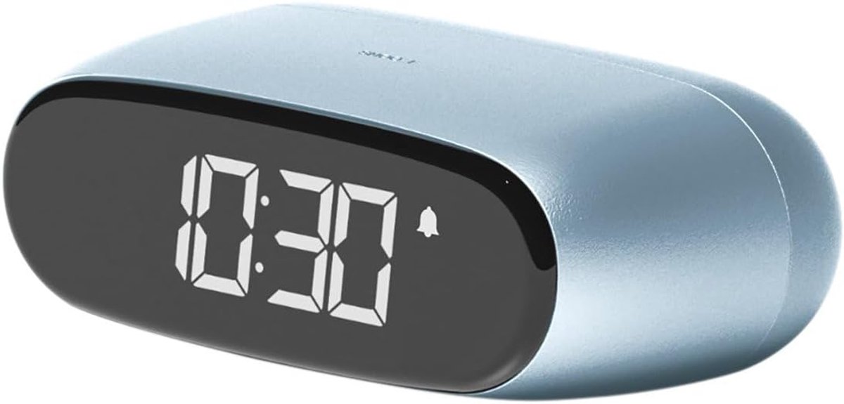Compacte mini-wekker - Reiswekker tafelklok - Wakker worden - Touch bediening - 65 x 25 cm - Aluminium