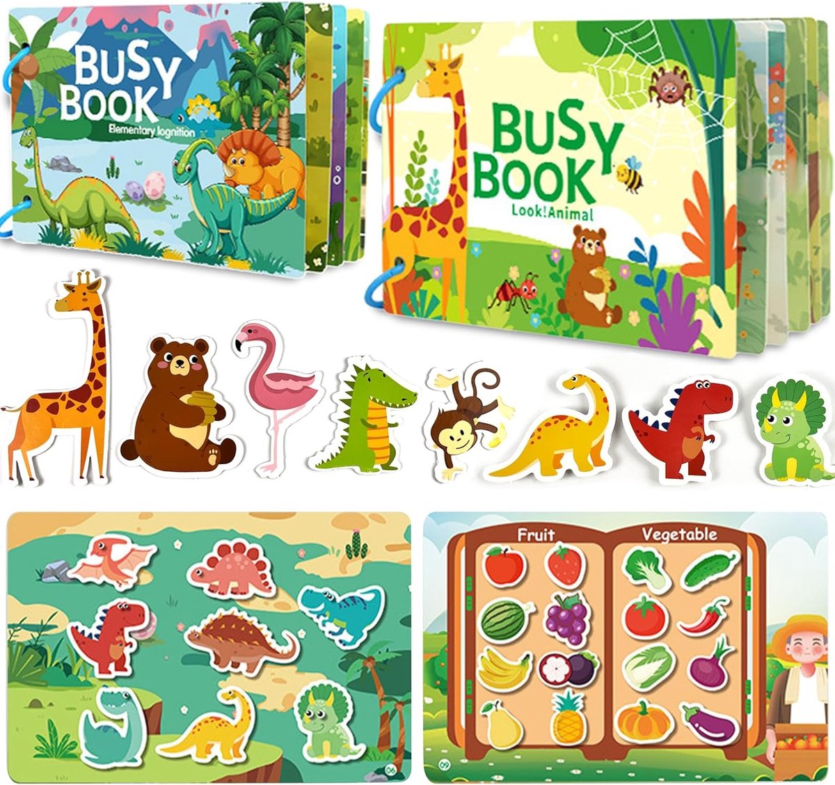 Interactief Kinderboek - Educatief Speelboek - Cognitieve Ontwikkeling - 8 Sensorische Thema's - 15x8x15 cm - Meerkleurig
