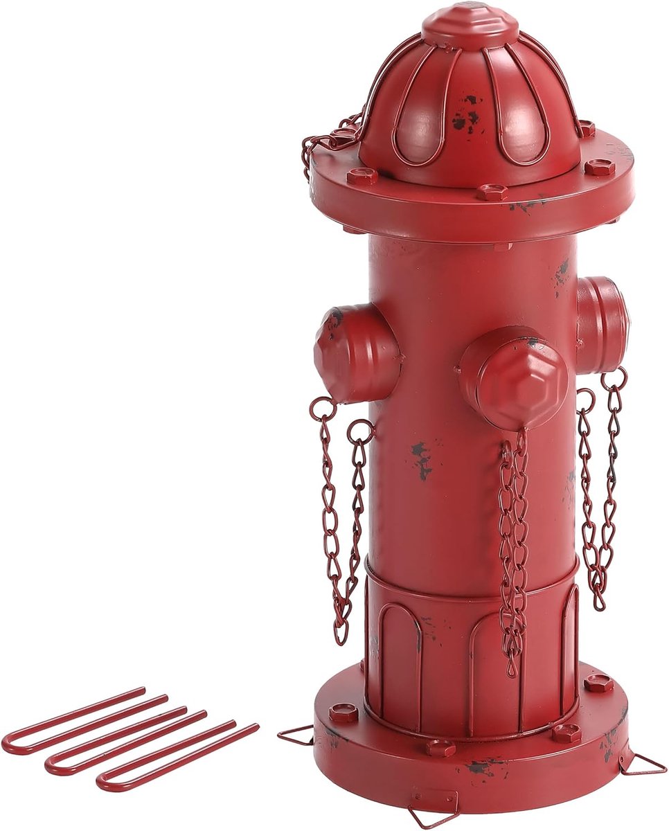 Honden Plaspaal - Puppy Trainingshulp - Buiten Zindelijkheid - Realistisch Brandkraan Design - 41.9cm Hoog - Rood