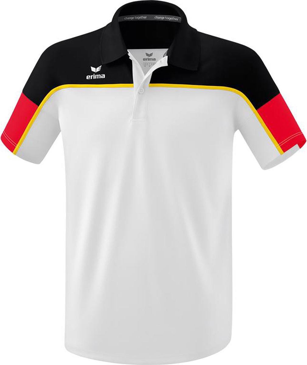 Erima Change Polo Heren - Wit / Zwart / Rood | Maat: 3XL