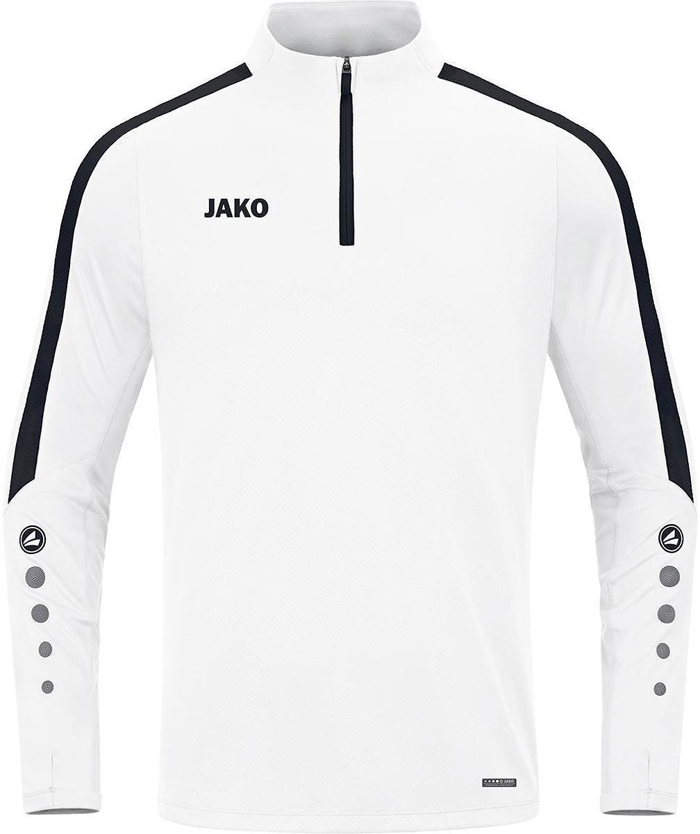 Jako Power Ziptop Heren - Wit / Zwart | Maat: XL
