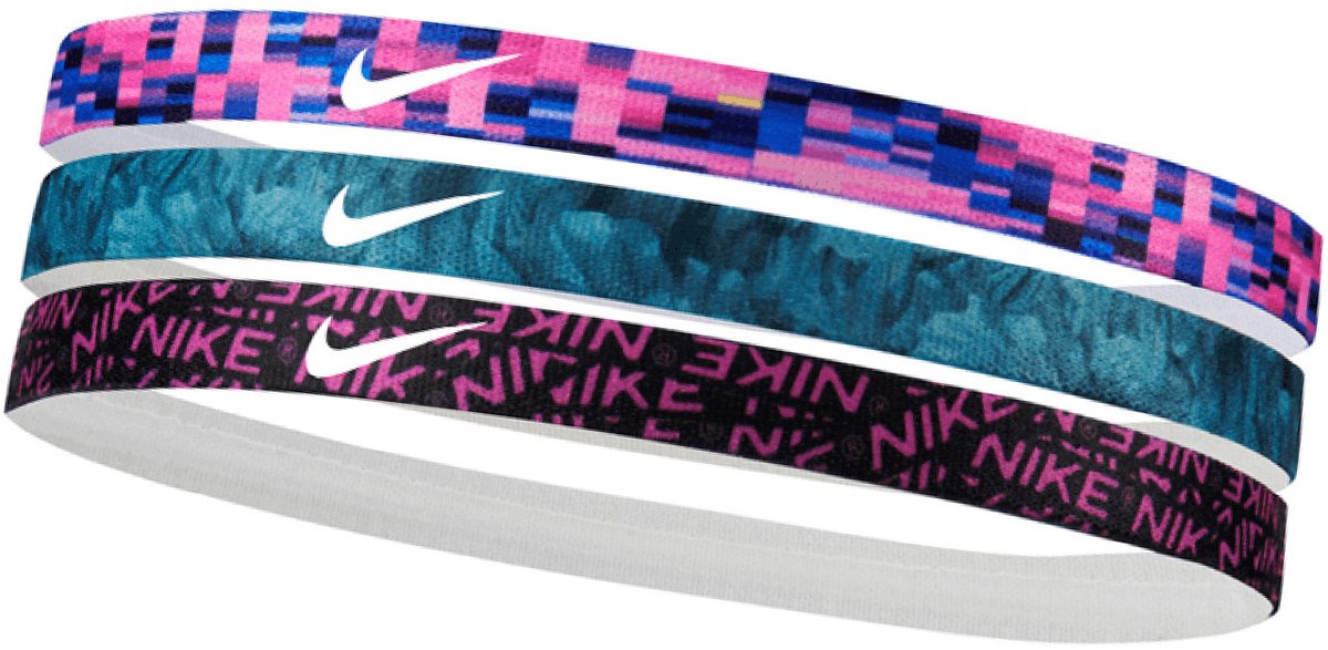Nike Hoofdband na Hoofd Printed 3 stuks N0002560608OS Zwart