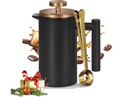 Koffiezetapparaat - Koffiepers - Verse Koffie - Dubbelwandig Roestvrij Staal - 350 ml - Zwart