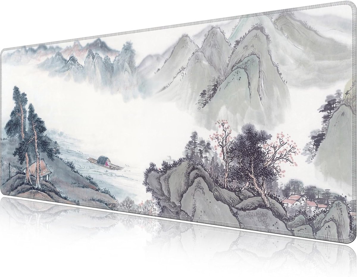 Grote muismat - XXL bureauonderlegger - Gaming en kantoor - Antislip rubberen basis - 140x60 cm - Landschap
