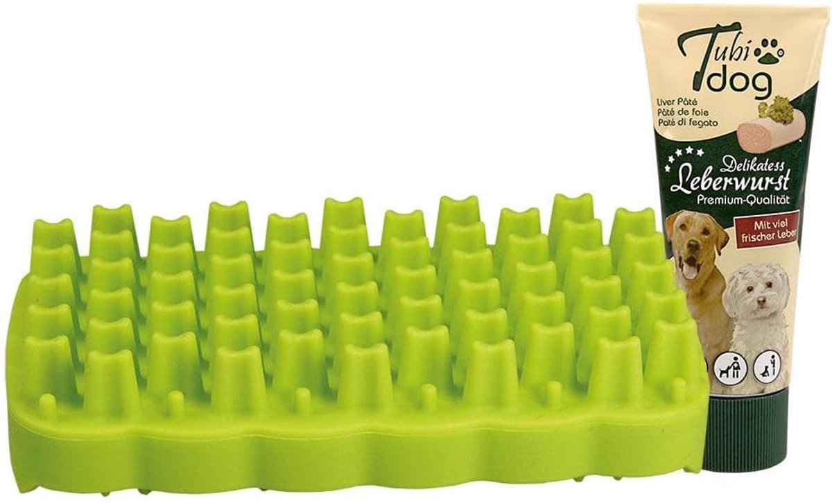 Honden Snackmat - Voedingsspel - Hond Bezig Houden - Hygiënisch Rubber - 11.5 x 6.5 cm - Citroen
