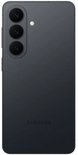 Zwarte Samsung telefoon, achterkant met drie camera's en Samsung logo.