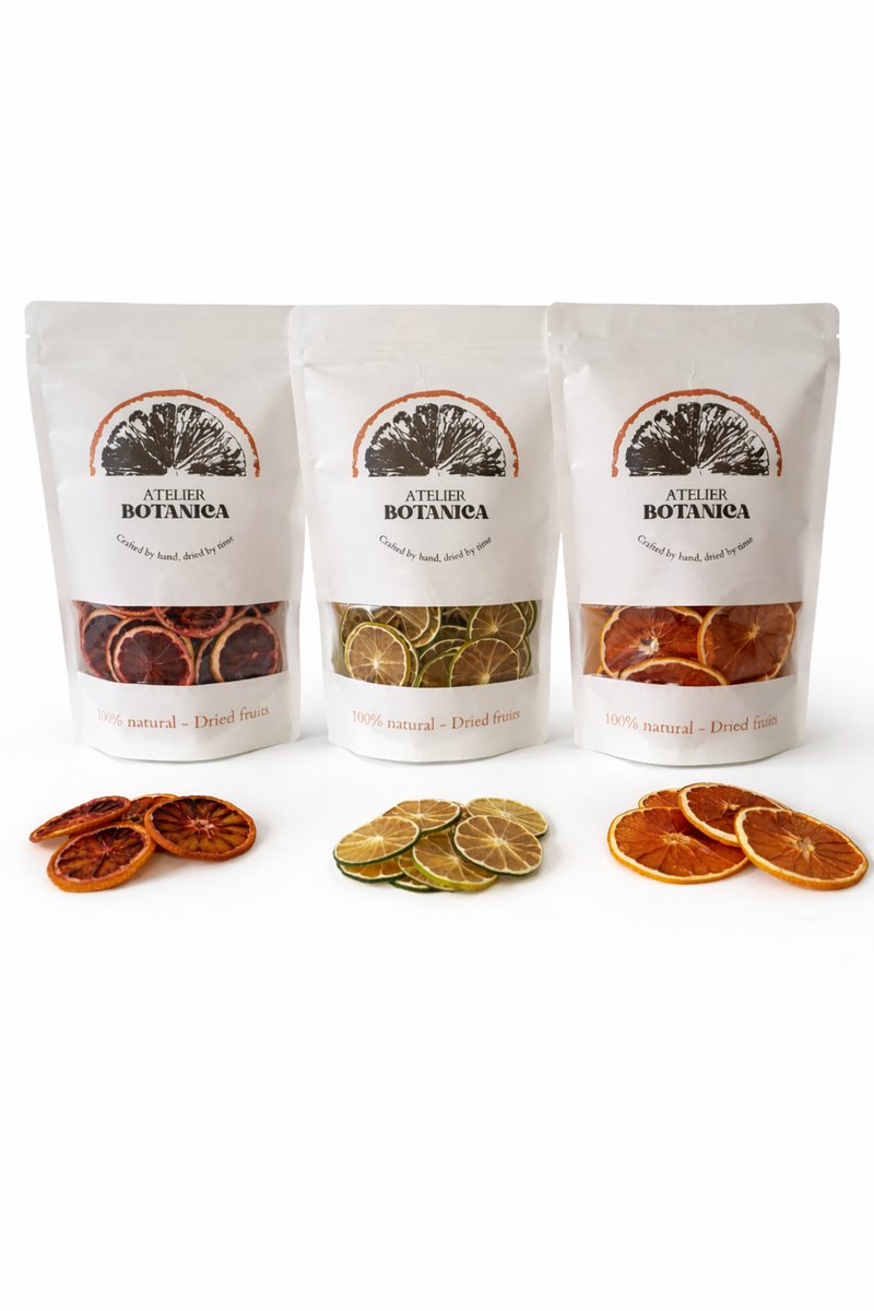 Gedroogde bloedappelsien, limoen en pompelmoes schijfjes 3 x 100g – cocktail en mocktail garnering, thee infusions, decoratie