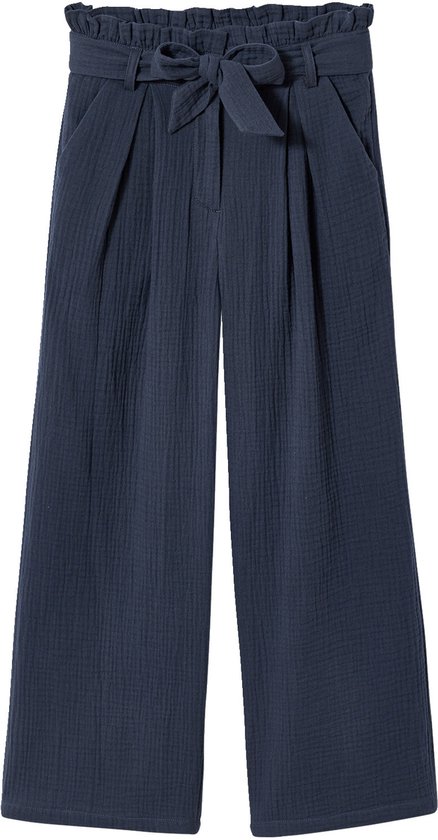 Broek van katoenen hydrofiel voor meisjes JONEN inktblauw