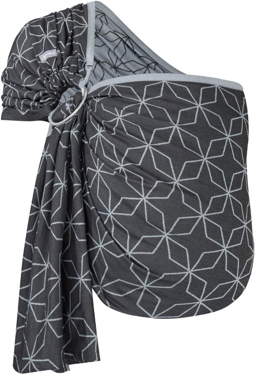 Draagdoek Ringsling - Baby Draagband - Snelle Draagoplossing - Geteste Aluminium Ringen - 200 x 70 cm - Aqua Patroon