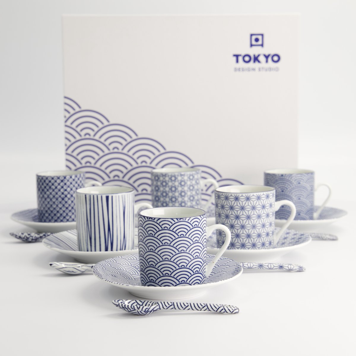 Tokyo Design Studio Nippon Blue Espresso Serviesset - 6 personen - 18 stuks - Porselein
