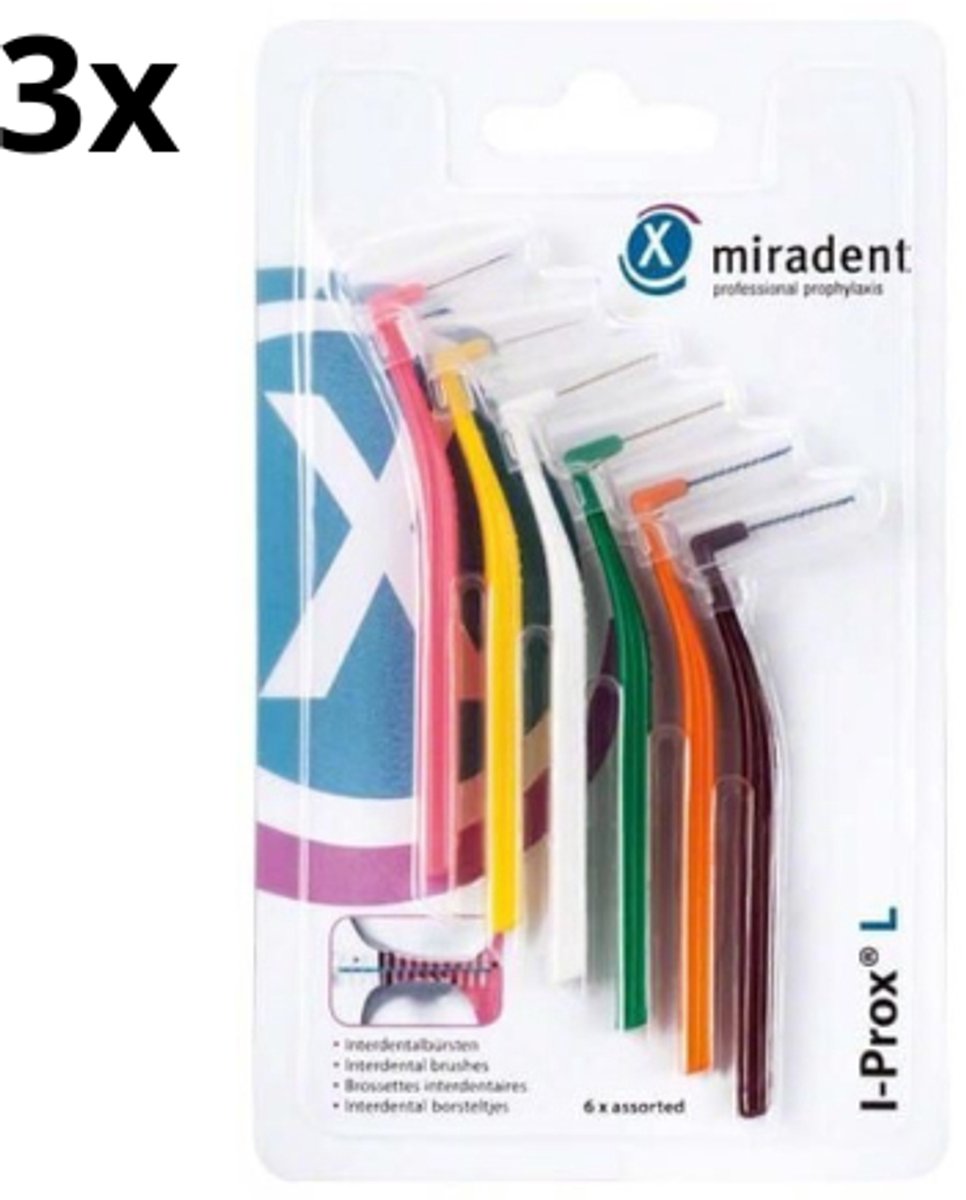 Miradent Interdentale Ragers I-Prox L Assorti 3x 6 stuks