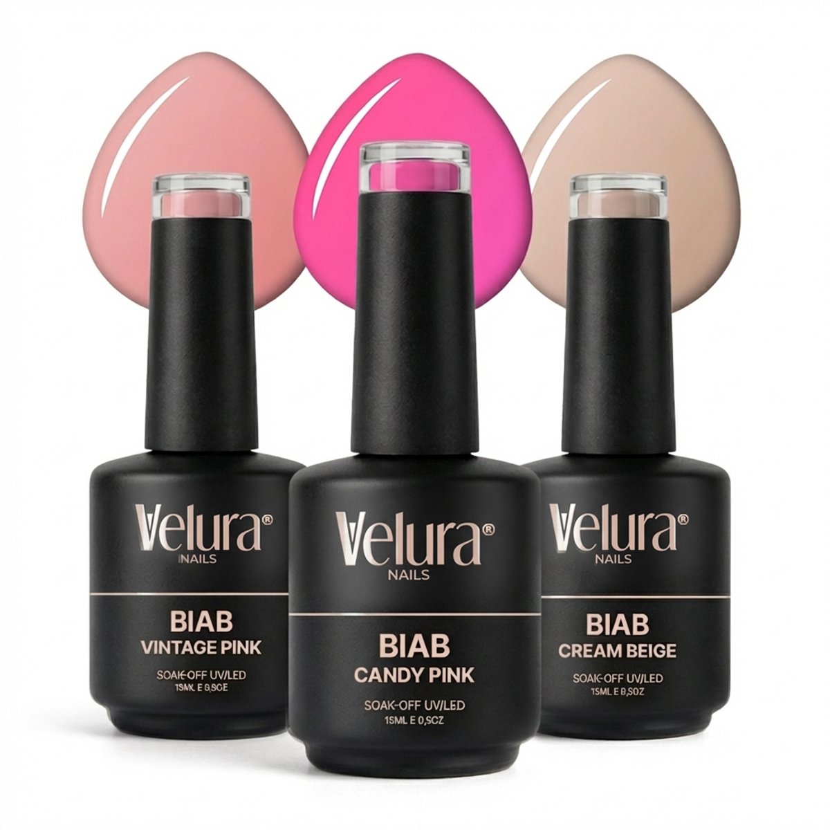 Velura® BIAB Set - Builder in a Bottle - Delicate Dreams Set - 3x15ml Kleuren - Liquid Builder Gel - BIAB Gel Nagels - Flexibel & Dimethicone Hechting - HEMA- & TPO-vrij