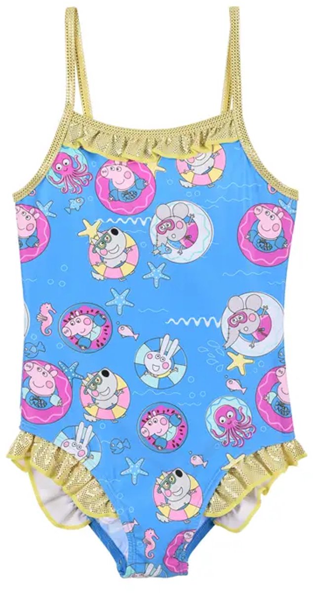 Peppa Pig Badpak Meisjes – Blauw – Ruffle Details – Maat 110 – Officiële licentie