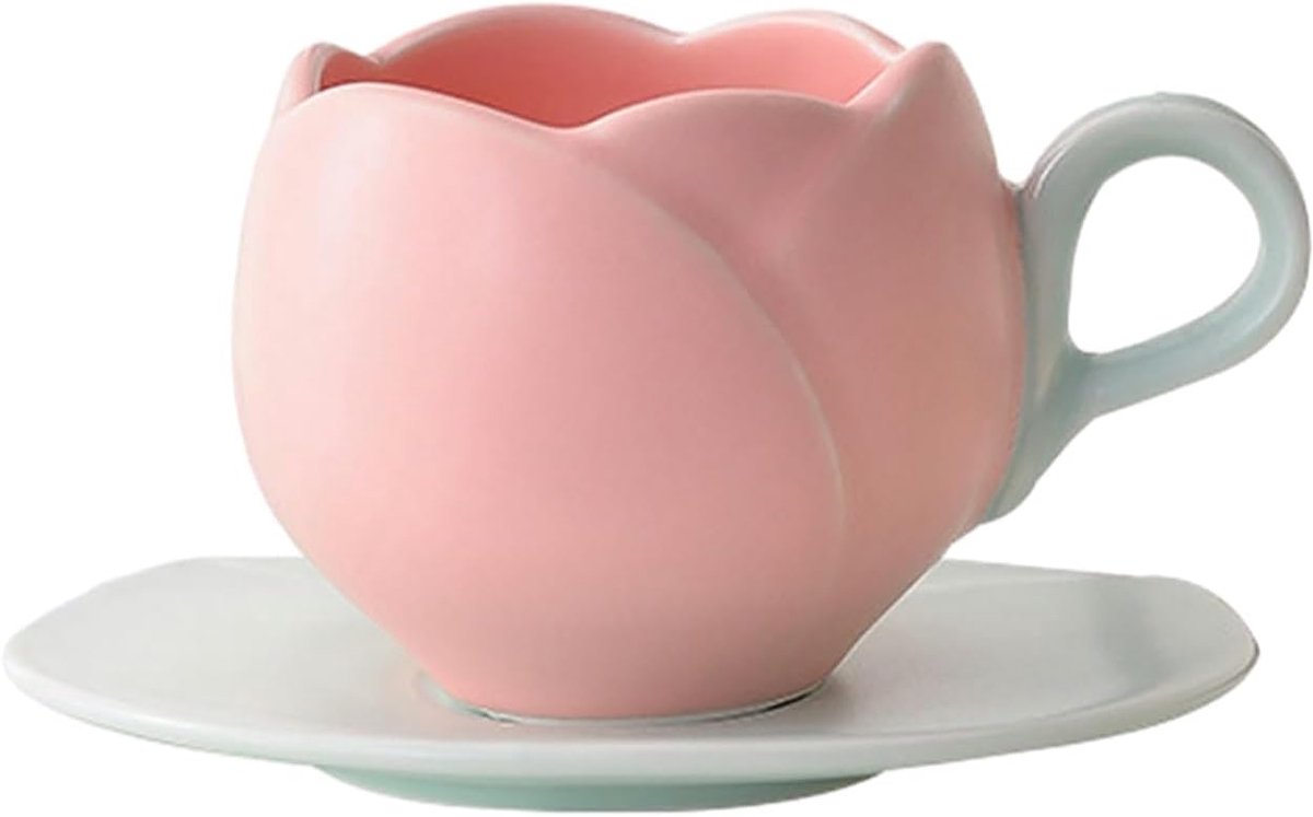 Tulpen Keramische Mok - Ontbijt Koffiebeker - Drinken Serveren - Creatief Design - 300 ml - Roze