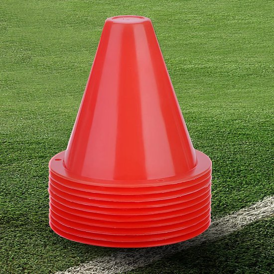 Voetbal Trainings Kegels - Markeer Schijven - Agility Training - Stabiel Vierkant Ontwerp - 10 Stuks - Rood — afbeelding 3