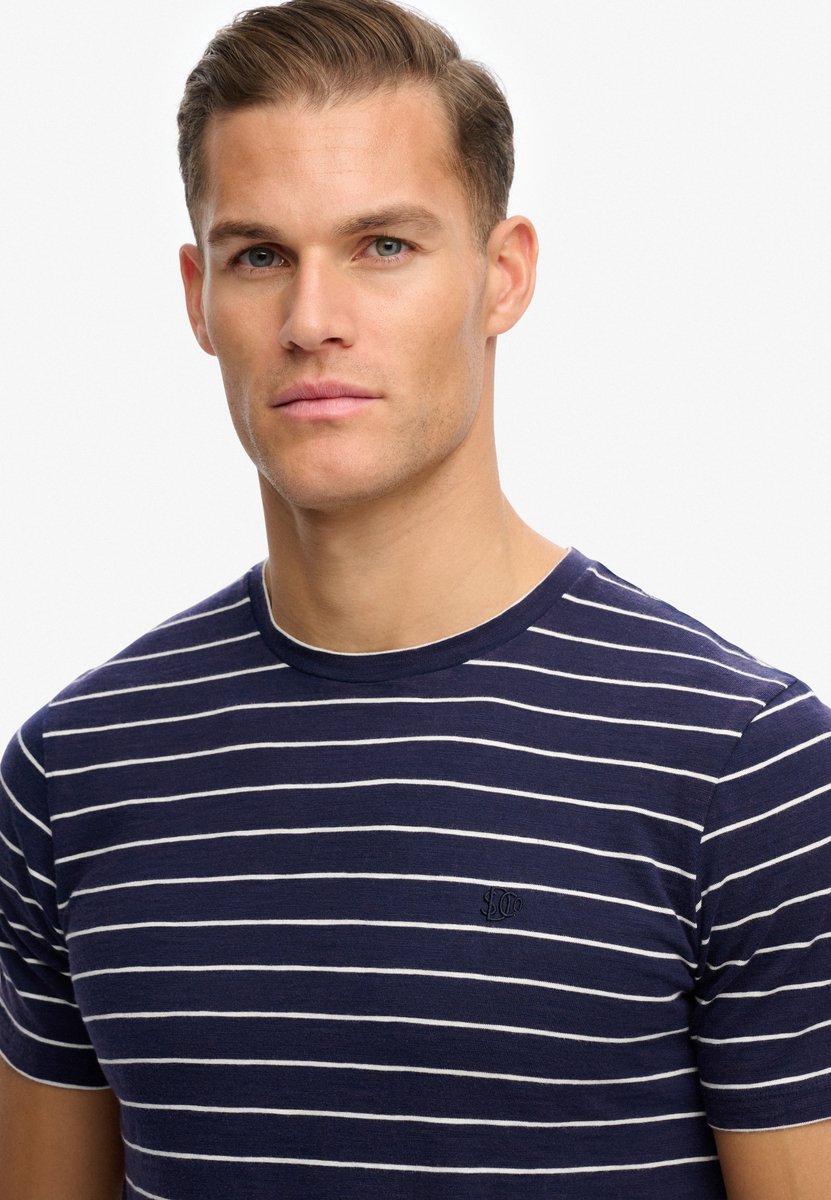 Superdry T-shirt Classic Essential Stripe Tee M1012346a 2iu Mariner Stripe Mannen Blauw