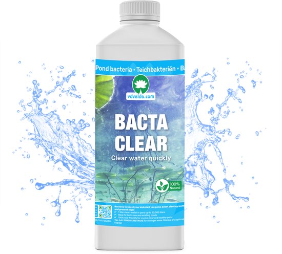 vdvelde.com - Vijver bacteriën tot 20.000L BACTA CLEAR- Complete vijververzorging tegen algen en troebel water - Breekt slib en afval af - Voor helder en gezond vijverwater en zwemvijver - Vijverbacteriën