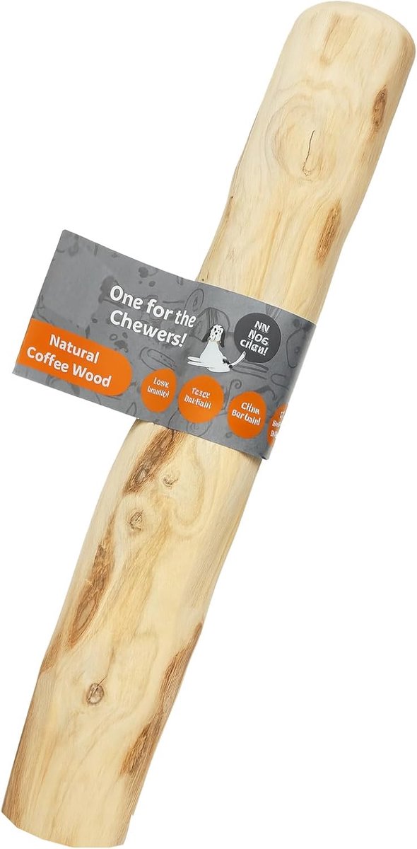 Honden Kauwhout - Natuurlijk Kauwspeelgoed - Angstverlichting Hond - Splintervrij Hardhout - Groot 19 CM - Natuurhout