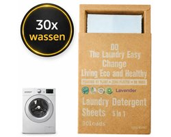 Natuurlijke wasmiddeldoekjes - Lavendel wasstrips 30 wasbeurten incl. wasverzachter - Detergent Sheets - Wasvellen - Vegan wasdoekjes