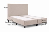 Boxspring SleepEase - 140x220 Zonder matras - Beige Glad - Golden Matrassen Zeeland