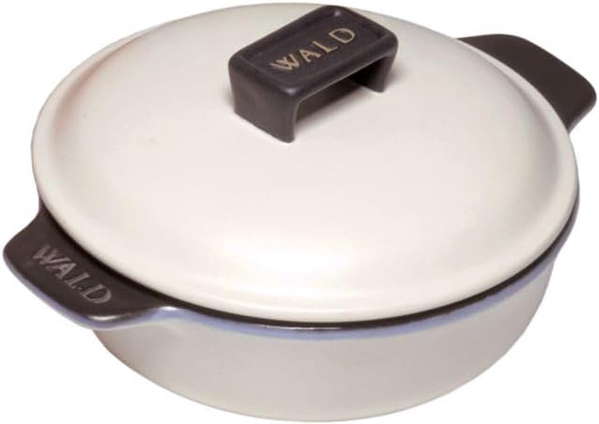 Kookpan met deksel - Ovenschaal pan - Gezond koken - Keramiek materiaal - 18 cm diameter - Wit