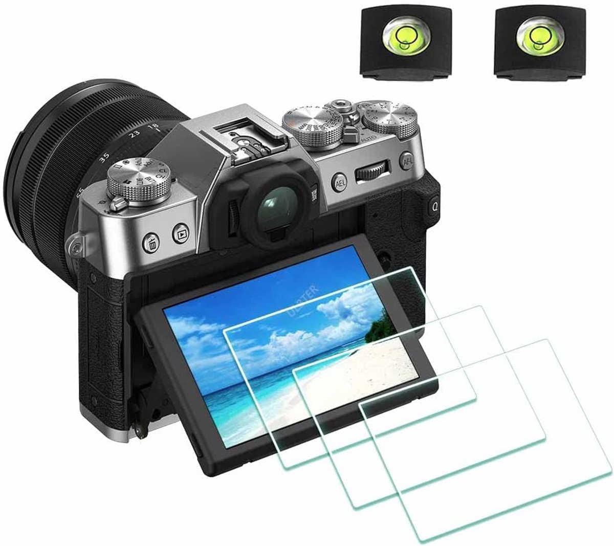 Displaybeschermers - Gehard glas - Camera bescherming - Krasbestendig 9H - 3 inch - Zilver zwart