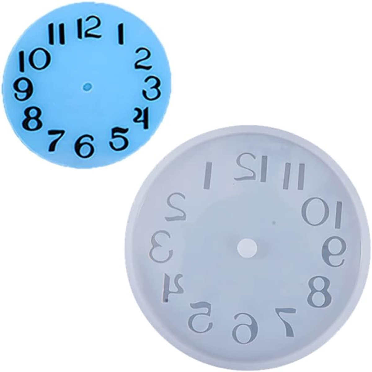Klok Siliconen Vorm - Hars Gietvorm - DIY Wanddecoratie - Flexibel Materiaal - Diverse Maten - Wit