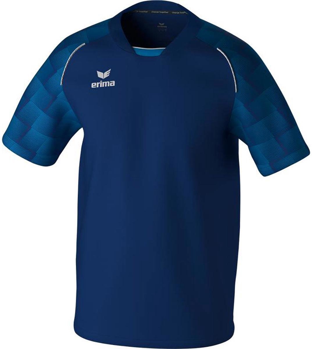 Erima Evo Star Shirt Korte Mouw Kinderen - Marine / Mykonos | Maat: 128