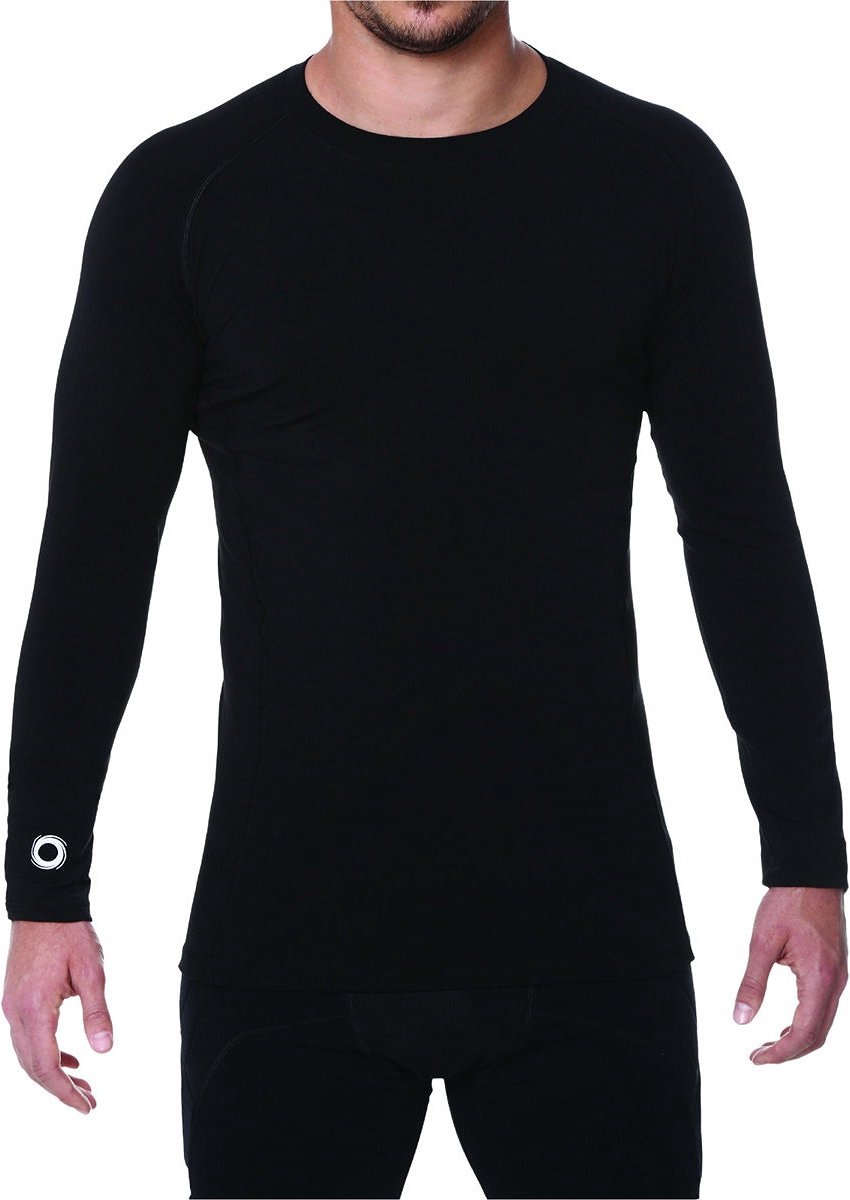 Elite Sport Compression Shirt Lange Mouw Heren - Zwart | Maat: M